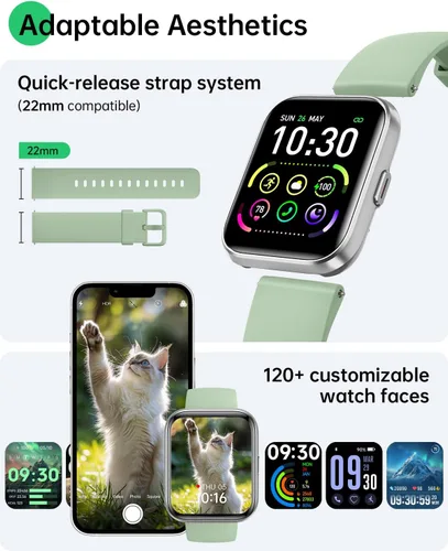 Vista 7 de Relojes inteligentes para mujeres y hombres – Reloj inteligente compatible con iPhone Android, Alexa, alertas de llamadas y notificaciones
