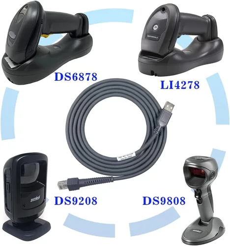 Vista 6 de VOTTAN Cable USB para escáner de código de barras LS2208/A LI2208 LS4278 STB4278 LI4278 USB a RJ45 compatible con Motorola Symbol Zebra