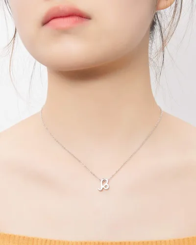 Vista 3 de Zealmer - Collar chapado en oro de 18 quilates con colgante de letra del los 12 signos del zodiaco, para mujeres y niñas, regalo de cumpleaños de 18