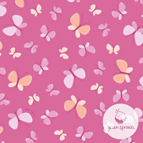 Vista 2 de i play Pañal de traje de baño absorbente reutilizable con volantes para bebés y niñas Mariposas rosadas 6 Month