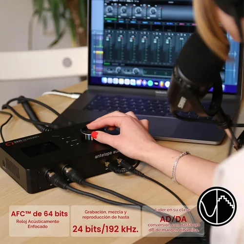Vista 8 de Interfaz de podcast y grabación Antelope Audio Zen Quadro USB-C — 4 preamplificadores de micrófono de grado de estudio discretos, conversión