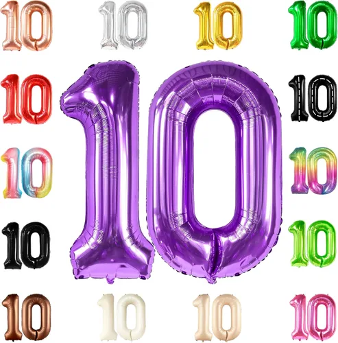 Vista 16 de KatchOn Globo negro del número 10 de 40 pulgadas para decoraciones