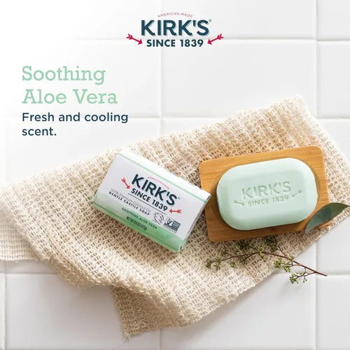 Vista 5 de Original Coco Castile jabón con aloe vera de Kirk, paquete de de 3