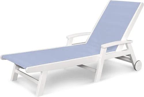 Vista 10 de POLYWOOD® Tumbona costera, negro/honda de arpillera Negro / eslinga de arpillera