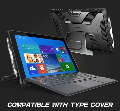 Vista 3 de SUPCASE Funda para Microsoft Surface Pro 7/6/5/4/LTE con soporte (Unicorn Beetle Pro), [soporte para bolígrafos] [protección de grado militar] funda