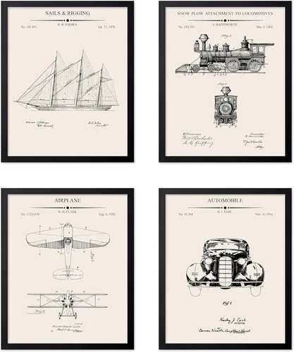 Vista 75 de Poster Master Juego de 6 Pósters Vintage de Planos de Aviación - Impresión de Patente de Avión - Arte de Aeronaves - Arte de Aviación - Arte