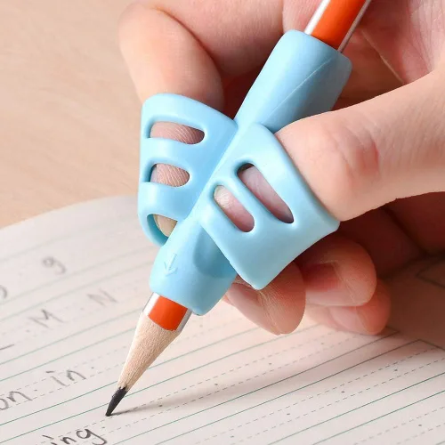 Vista 9 de Empuñaduras para lápices, empuñaduras de lápiz para escritura a mano para niños, juego de agarre de escritura para niños, herramienta de corrección