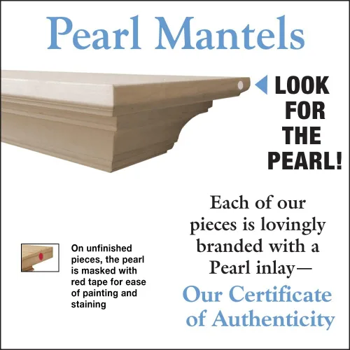 Vista 5 de Pearl Mantels ARYB72418 - Estantería de madera de buen gusto y simple, 72 pulgadas, sin terminar
