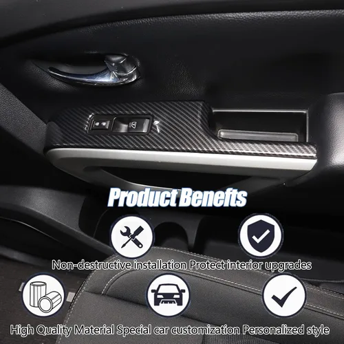 Vista 3 de Cubierta para interruptor de elevación de ventana compatible con Nissan Titan 2016-2023, accesorios de cubierta de panel de botón de elevación