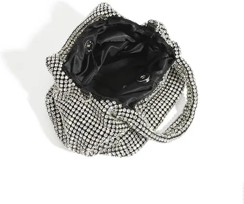 Vista 5 de Tngan Bolso de hombro con diamantes de imitación y purpurina para mujer, bolso cruzado para fiesta de noche, baile de graduación, banquete