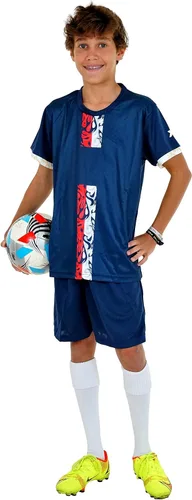 Vista 2 de PAIRFORMANCE Uniformes de fútbol para niños, camiseta deportiva de equipo y pantalones cortos para niños, ropa deportiva, unisex, de 4 a 14 años