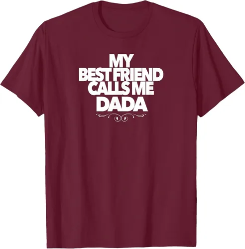 Vista 41 de My Best Friend Calls ME DADA Funny Baby Shower Present dad T-Shirt Asphalt Grey