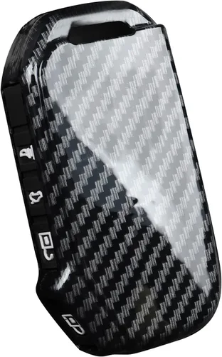 Vista 8 de x xotic tech Funda de llave con patrón de fibra de carbono negro brillante en ABS con cubierta de botón de silicona negra, compatible con KIA K3 4