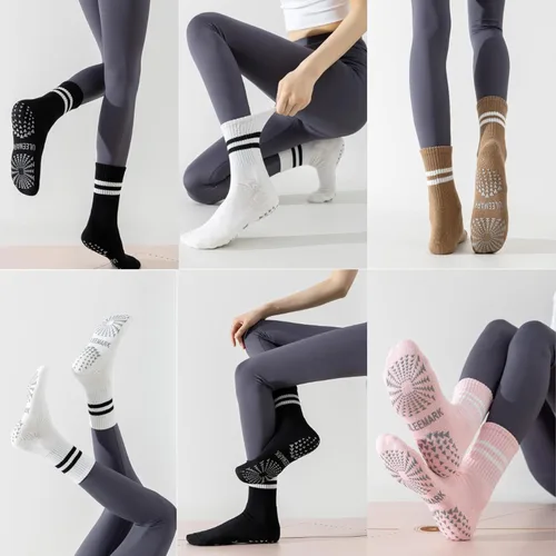Vista 5 de ULEEMARK Womens Pilates Non slip Yoga Socks Dance Gym Exercise Ankle Socks
