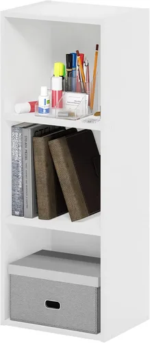 Vista 11 de Furinno Jaya Enhanced Home Estantería ajustable de 3 niveles, pino ámbar