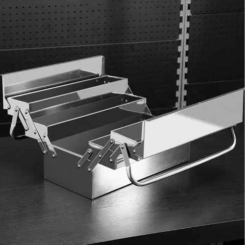 Vista 7 de DOITOOL Caja de herramientas Herramientas de acero inoxidable Maletas de almacenamiento de forraje Bandeja de herramientas a prueba de herrumbre