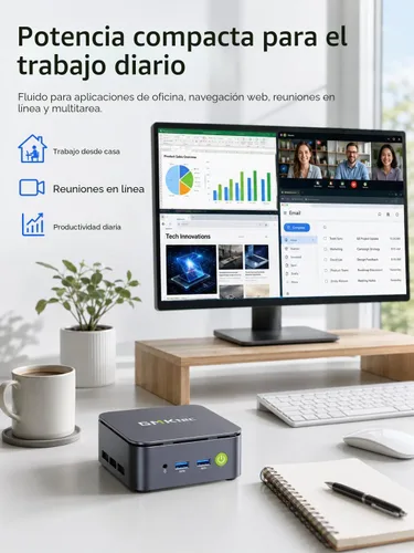 Vista 5 de GMKtec Mini PC G10 AMD Ryzen 5 3500U (4C/8T Max 3.7GHz) 16GB DDR4 256GB SSD