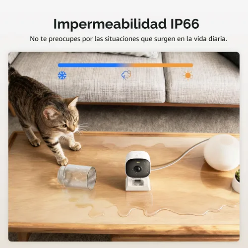 Vista 7 de Cámaras 2K para seguridad del hogar, interior/exterior para monitoreo de bebés/ancianos/mascotas con aplicación de teléfono, Plug & Play, visión