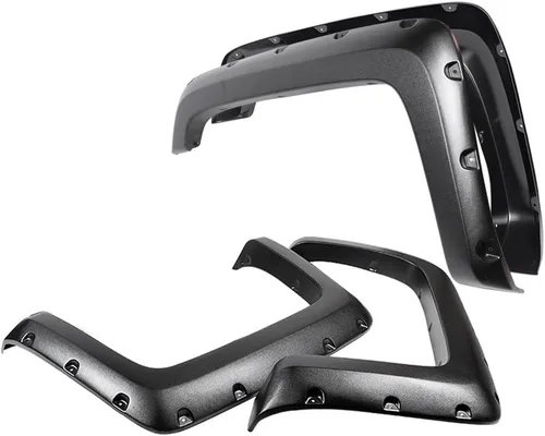 Vista 12 de Guardabarros estilo remache de bolsillo compatibles con Chevy GMC C/K 1500 1988-1998 Juego de 4 piezas de color negro texturizado