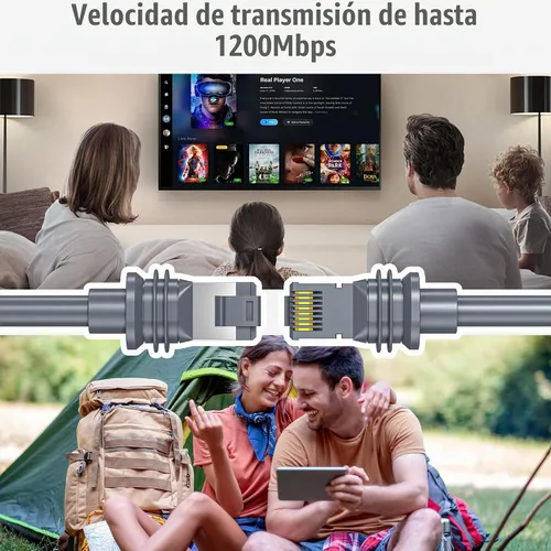 Vista 6 de Cable Starlink Gen3 de 50 pies, cable V3 estándar para exteriores para kit Starlink, núcleo de cobre 100% puro 26AWG, impermeable, cable