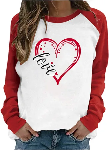 Vista 86 de Sudadera de manga larga con estampado de leopardo y corazón para mujer, para el día de San Valentín, sin botones, para niñas, regalos