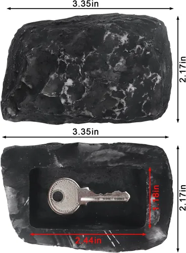 Vista 2 de Oculta una llave exterior resistente a la intemperie para llaves de repuesto de tamaño estándar, soporte oculto para llaves de hogar