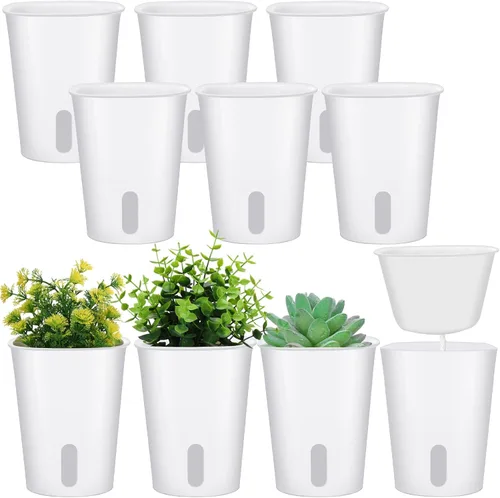 Vista 11 de Ziliny 20 piezas de 3.74 pulgadas Macetas de riego automático Macetas de riego automático para plantas de interior Macetas de plástico para jardín