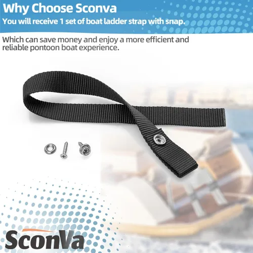Vista 7 de Correa de escalera para pontón, accesorios de lancha pontón con broche de acero inoxidable y perno de tornillo, extra resistente, 4500 libras