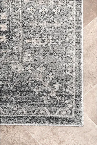 Vista 4 de nuLOOM Bessie - Alfombra tribal de 4 x 6 pies para sala de estar, dormitorio, comedor, cocina, gris/marfil