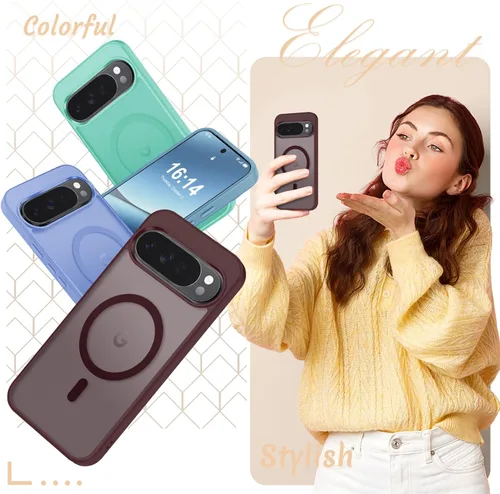 Vista 638 de Funda para Google Pixel 10 Pro XL, cubierta magnética mate, color negro Fit for MagSafe, Screen Protector included, Shockproof Military Grade