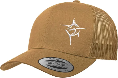 Vista 38 de Embroidered Swordfish Trucker Hat for Men & Women – Adjustable Mesh Back Snapback Baseball Cap for Fishing Negro-swwt