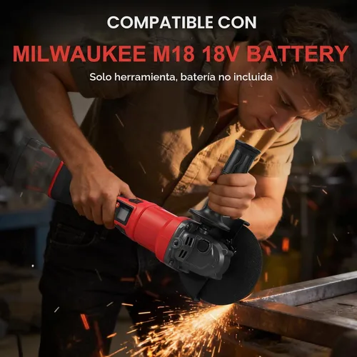 Vista 7 de Amoladora angular inalámbrica 2 en 1 y sierra circular para batería Milwaukee M18 de 18 V (solo herramienta), 4-1/2 pulgadas a 5 pulgadas, cabezal