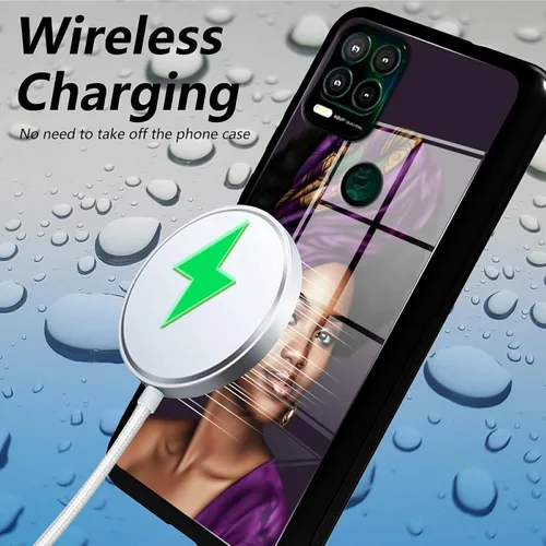 Vista 3 de Funda para Motorola Moto G Stylus 5G 2021 de vidrio templado, funda negra con diseño de mujer negra africana para mujeres y hombres, antiarañazos, a