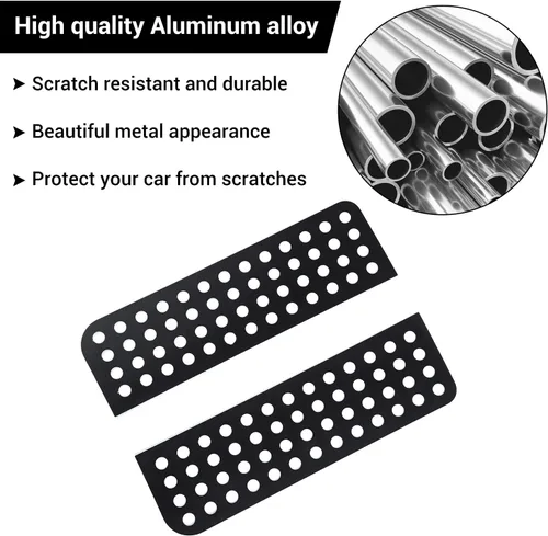Vista 4 de Hoolcar Adhesivos para ventana de puerta trasera, cubierta de panel de vidrio de aleación de aluminio para Jeep Wrangler JKU 2007-2017, 4 puertas