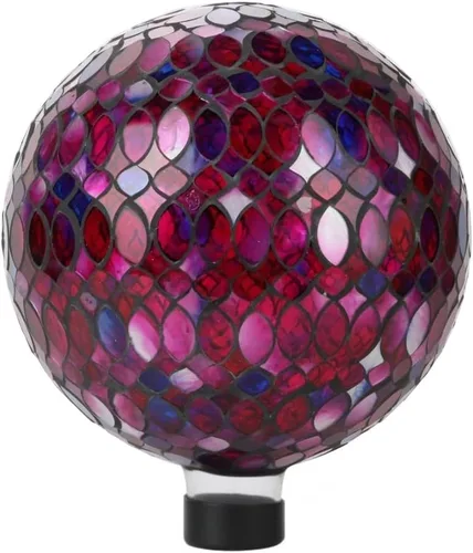 Vista 7 de Lily's Home Colorida bola de vidrio de mosaico, diseñada con un impresionante patrón de mosaico holográfico de pétalos para traer color a cualquier