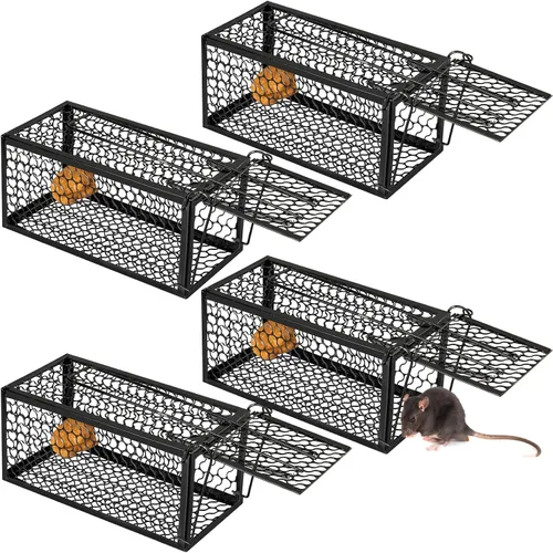 Vista 11 de Qualirey 1 Pieza Trampa Humana para Ratas Ardilla Listada Roedor Ratón Ardilla Trampa de 9.1 x 4.5 x 4.5 Pulgadas Animales Vivos Ratón Topillos