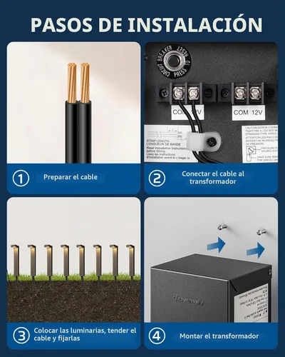 Vista 3 de DEWENWILS Transformador de Paisaje de Bajo Voltaje de 300W, Transformador Exterior Resistente a la Intemperie con Temporizador y Sensor