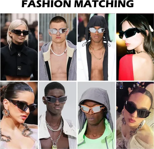 Vista 2 de Y2K Wrap Around Sunglasses for Men Women Trendy Design Futuristic Sports Fashion Eyewear