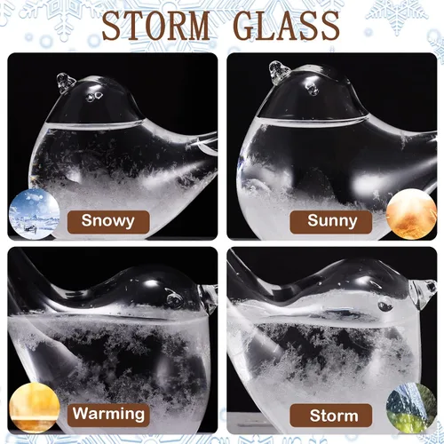 Vista 2 de Pronosticador Meteorológico de Cristal de Tormenta, Regalos Perfectos para Mujeres, Barómetro Predictor del Tiempo Estación Meteorológica