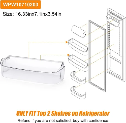 Vista 3 de WPW10710203 Contenedor de puerta de galón para refrigerador Whirlpool Kenmore reemplazar W10710203 W10451871 W10463668 W10710203 WPW10710203VP