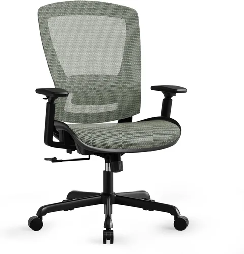 Vista 11 de ELABEST Silla de oficina de malla, silla de escritorio ergonómica para computadora, silla de tarea resistente - Soporte lumbar y reposabrazos
