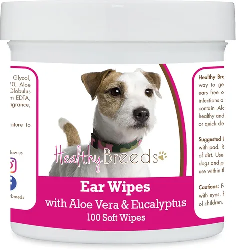 Vista 127 de Healthy Breeds Affenpinscher Toallitas de limpieza de oídos con aloe y eucalipto para perros, 100