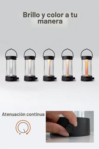 Vista 5 de FUNLOGY Farol – Linterna LED recargable para campamento, luz vintage regulable de 360°, banco de energía de 4000 mAh, alto CRI 95, IPX4 resistente