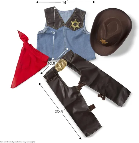 Vista 4 de Melissa & Doug Cowboy Paquete de juego de rol con 1 tema compatible con M&D Scratch Fun Mini Pad (04273) Blanco