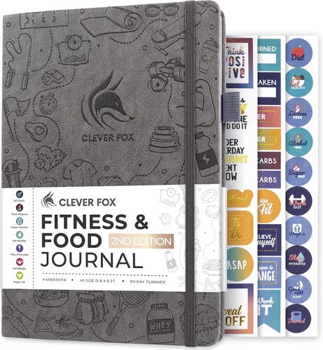 Vista 8 de Clever Fox Diario de fitness & Food – Planificador de nutrición y entrenamiento para mujeres y hombres – Libro de registro de ejercicio de dieta