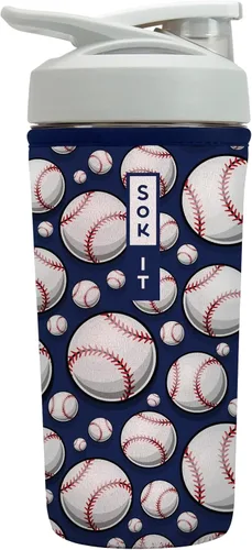 Vista 80 de Sok It BotlSok Botella Mezcladora de Proteínas con Funda Aislante de Neopreno (Floral Abstracto, Se Ajusta a Mezcladoras de 24oz)