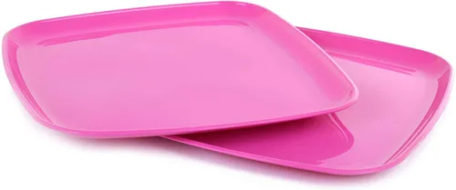 Vista 7 de Mintra Home - Platos reutilizables para servir (azul, cuadrado, 2 unidades (14 pulgadas)