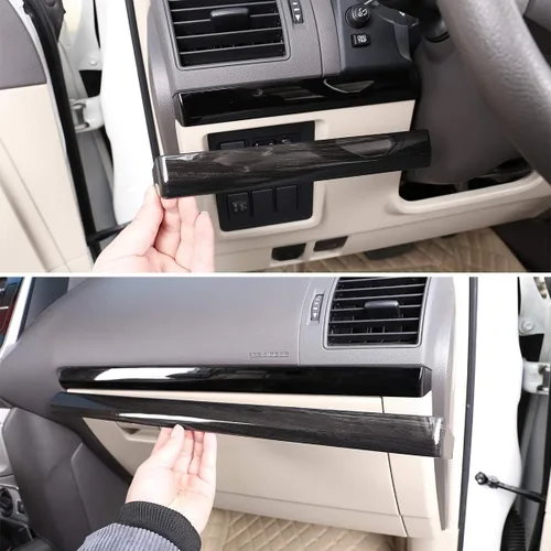Vista 4 de YIWANG Tira de plástico ABS para decoración del lado del pasajero, 2 piezas para Toyota Land Cruiser Prado FJ150 150 2010-2019 conducción a