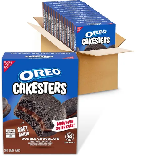 Vista 21 de OREO Cakesters Soft Snack Cakes, 12 paquetes de 5 unidades (60 paquetes de bocadillos en total) 2 pasteles por paquete, envueltos individualmente