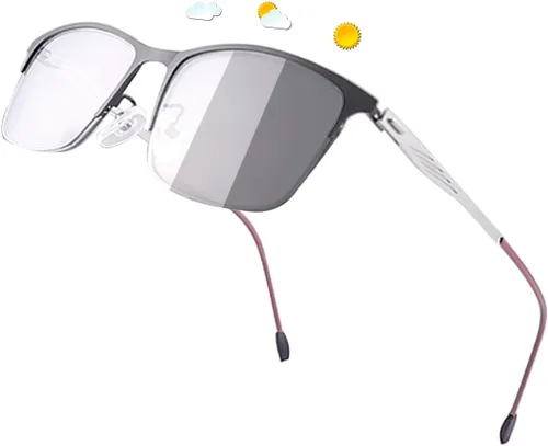 Vista 9 de Transición Fotocrómica Multifocus Bisagra de resorte Gafas de lectura progresiva Gafas de sol anti luz azul Lectores UV
